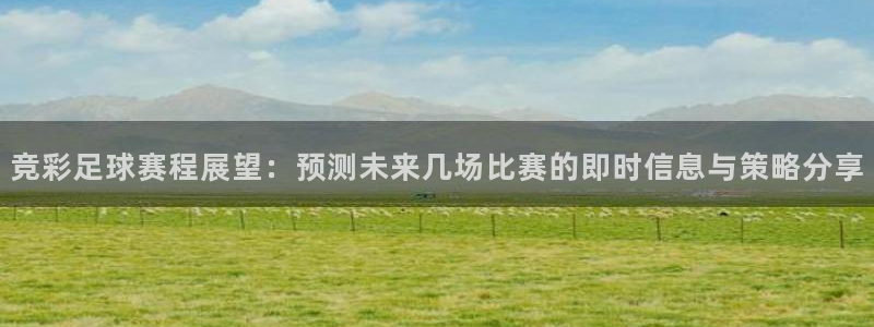 九游体育入口：竞彩足球赛程展望：预测未来几场比赛的即时信息与